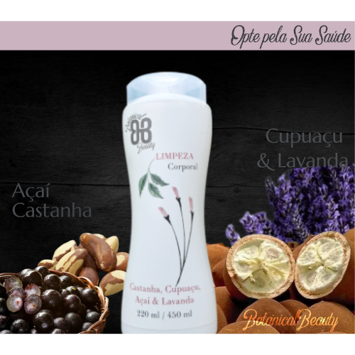 Kit Limpeza Facial e Corporal com Óleo de Maracujá, Açaí, Lavanda, Castanha e Cupuaçu